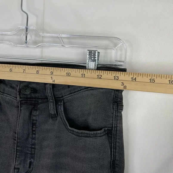 Madewell 9” Mid Rise Raw Hem Skinny Black Gray Jeans - Picture 8 of 11